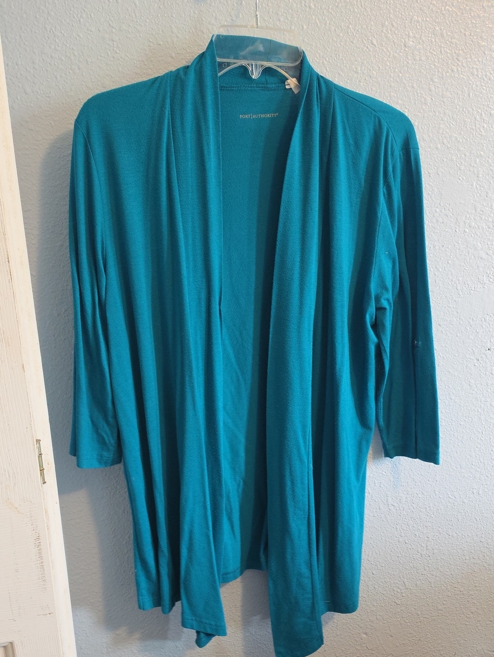 Port Authority Teal Open-Front Cardigan